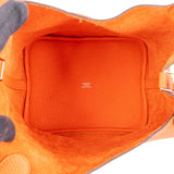 Hermès Orange Taurillon Clemence Palladium Picotin Lock 22 Handbag