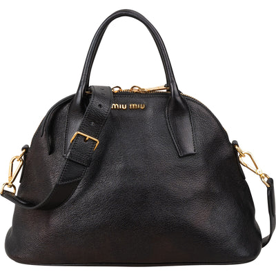 Miu Miu Grained Leather Dome Handbag
