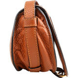 Chloé Brown Grained Calfskin Marcie Small Saddle Crossbody Bag