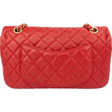 Chanel Quilted Lambskin Medium Charm Single Flap Shoulder Bag