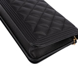 Chanel Quilted Lambskin Small Boy Wallet On Chain Crossbody Bag
