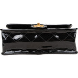 Chanel Quilted Patent Leather Top Handle Handbag