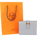 Hermès Blue Epsom Leather H Béarn Compact Wallet