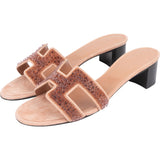 Hermès Pink Leather & Suede Beaded Oasis Sandals (40)