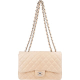 Chanel Quilted Lambskin Palladium Jumbo Single Flap Crossbody Bag