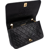 Chanel Quilted Lambskin 24K Gold Single Flap Crossbody Bag