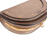 Chloé Metallic Grained Leather Nile Bracelet Minaudière Crossbody Handbag