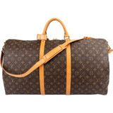 Louis Vuitton Monogram Canvas Keepall 60 Bandoulière Travel Bag