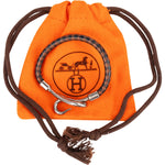Hermès Jumbo Hook Braided Leather Bracelet - vintageandkickz