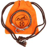 Hermès Jumbo Hook Braided Leather Bracelet - vintageandkickz