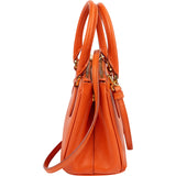 Prada Orange Saffiano Lux Leather Micro Galleria Crossbody Handbag