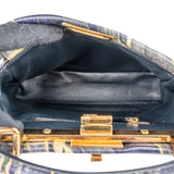 Fendi Marbled Leather Peekaboo Mini Handbag
