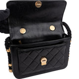 Chanel Aged Calfskin Vintage Rope Strap Single Flap Shoulder Bag