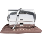 Celine Metallic Silver Patent Leather Classic Box Medium Crossbody Bag
