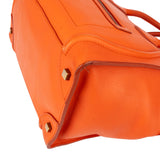 Céline Orange Grained Leather Luggage Handbag