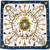 Hermès Les Clés Silk Carre 90 Scarf Tuch