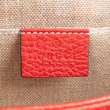 Gucci Red Grained Leather Interlocking GG Crossbody Bag