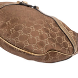 Gucci Gold Monogram GG Canvas Britt Interlocking G Hobo Shoulder Bag