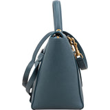Celine Petrol Leather Grained Calfskin Belt Handbag