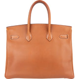 Hermès Brun Courchevel Leather Birkin 35 Handbag