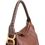 Chloé Grained Calfskin Marcie Hobo Saddle Shoulder Bag
