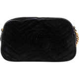 Gucci Chevron Velvet Marmont GG Crossbody Bag