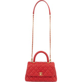 Chanel Caviar Leather Coco Top Handle Crossbody Handbag