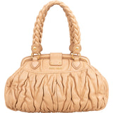Miu Miu Matelassé Nappa Leather Braided Handle Handbag