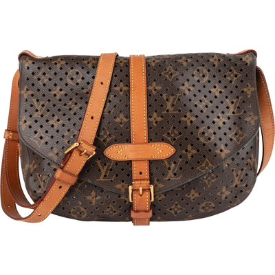 Louis Vuitton Canvas Monogram Perforated Saumur 30 Crossbody Bag