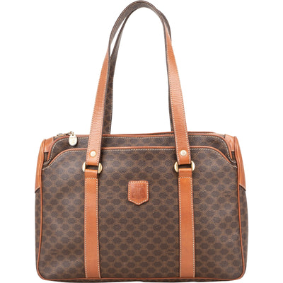 Celine Macadam Canvas Tote Shoulder Bag