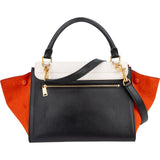 Celine Tricolor Suede Leather Trapeze Handbag