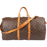 Louis Vuitton Monogram Canvas Keepall 55 Bandoulière Travel Bag