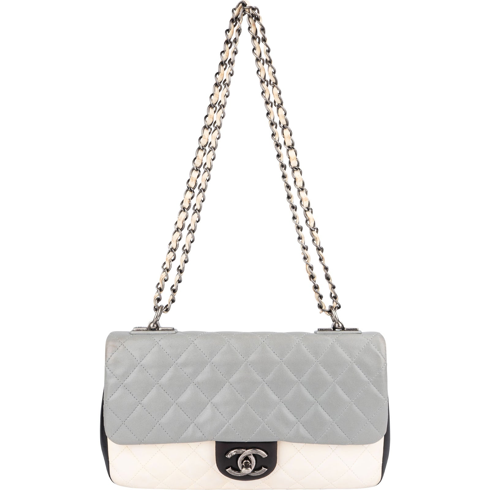 Chanel Quilted Tricolor Lambskin Single Flap Crossbody Bag - vintageandkickz