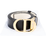 Dior Bicolor Leather Reversible CD Icon Belt (92)