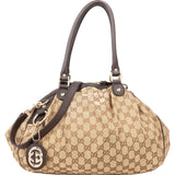 Gucci Monogram GG Canvas Sukey Satchel Shoulder Bag