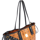MCM Monogram Visetos Diagonal Studded Liz Shopper Shoulder Bag