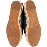 Chanel Navy Leather CC Espadrilles Shoes (38)