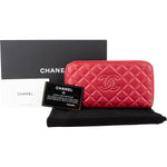 [🔄️B11 / F34] Chanel Caviar Leather Quilted Zip Around Wallet - vintageandkickz