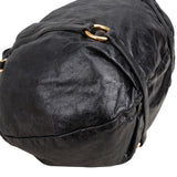 Miu Miu Black Vitello Lux Leather Gathered Satchel Hobo Handbag