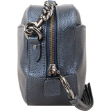 Coach Pebbled Metallic Leather Camera Tassel Crossbody Bag