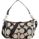 Coach Monogram Signature Black and Grey Stripe Demi Handbag