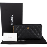 Chanel Quilted Caviar Leather Side Chain Clutch Bag