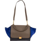 Céline Tricolor Suede Leather Trapeze Handbag