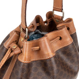 Celine Macadam Monogram Drawstring Bucket Shoulder Bag