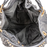 Miu Miu Nappa Leather Studded Hobo Handbag