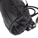 Prada Black Nappa Leather Gaufre Satchel Handbag