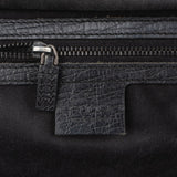 Gucci Black Leather GG Canvas Bamboo Frame Shoulder Bag