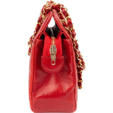 Chanel Red Quilted Lambskin Vintage Shoulder Bag