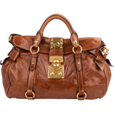 Miu Miu Vitello Lux Leather Satchel Handbag