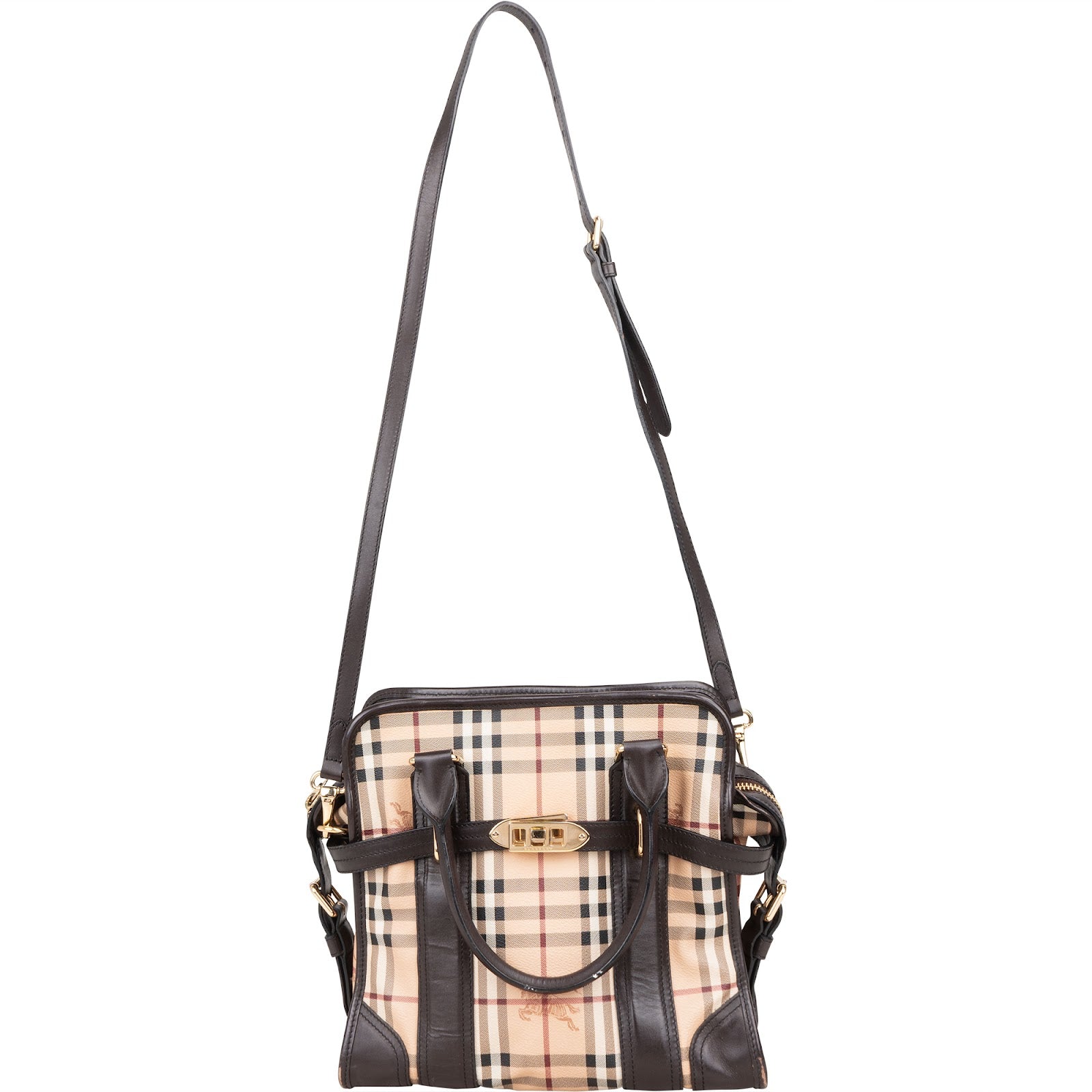Burberry Haymarket Check Minford Satchel Handbag - vintageandkickz